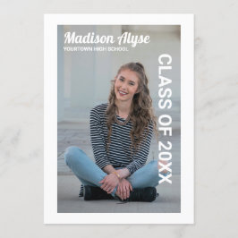 Afstuderen Foto bewerkbare kleurenaankondiging Kaart