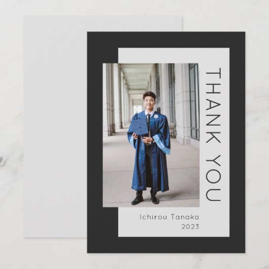 Afstuderen Foto Black 2023 - Hartelijk dank - kaar Bedankkaart (Voorkant / Achterkant)