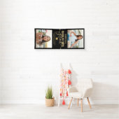 Afstuderen Foto Black en Gold Elegant Spandoek (Insitu)