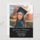 Afstuderen Foto Black White College Graduing Kaart (Voorkant)