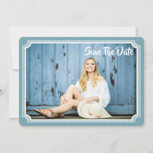 Afstuderen Foto  Blauw opslaan Datum Save The Date
