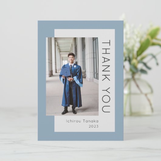 Afstuderen Foto Blue 2023 - Hartelijk dank Bedankkaart (Staand voorkant)
