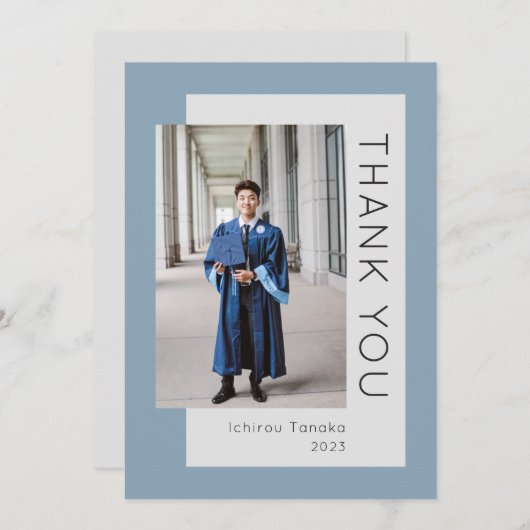Afstuderen Foto Blue 2023 - Hartelijk dank Bedankkaart (Voorkant / Achterkant)