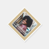 Afstuderen foto Bold Script Gold Servet (Hoek)