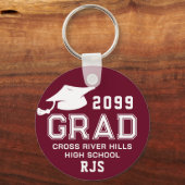 Afstuderen Foto Bourgogne AFSTUDEERDER Pet Jaar Mo Sleutelhanger (Voorkant)