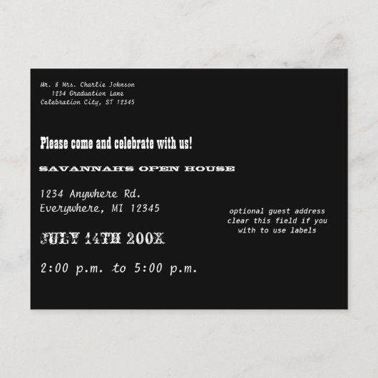 Afstuderen Foto Briefkaarten (Achterkant)