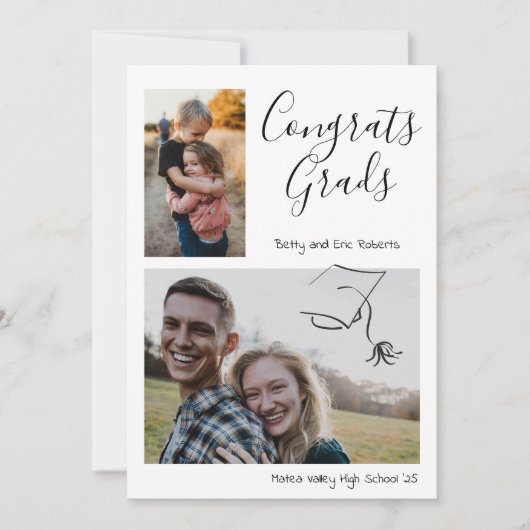 Afstuderen Foto Broers en Zussen Toen En Nu Kaart (Voorkant)