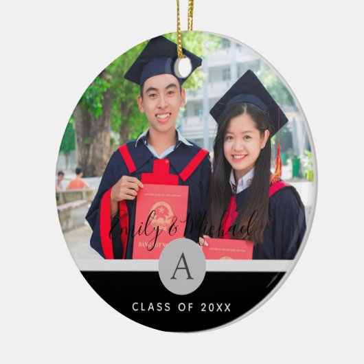 Afstuderen FOTO - Cadeaus en aankondigingen Aangep Keramisch Ornament (Links)