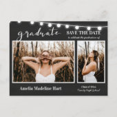 Afstuderen Foto Chalkboard De datum opslaan Aankondigingskaart (Voorkant)