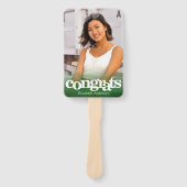 Afstuderen foto chic simpel modern green keepomwil handwaaier (Voorkant)