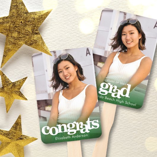 Afstuderen foto chic simpel modern green keepomwil handwaaier