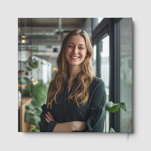 Afstuderen Foto Chic Wavy Border Bows Gastenboek (Achterkant)