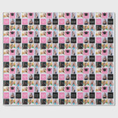 Afstuderen Foto Collage 2023 Chic Pink Aangepast Cadeaupapier (Vlak)