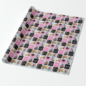 Afstuderen Foto Collage 2023 Chic Pink Aangepast Cadeaupapier (Uitgerold)