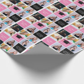 Afstuderen Foto Collage 2023 Chic Pink Aangepast Cadeaupapier (Hoek)
