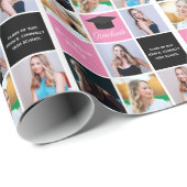 Afstuderen Foto Collage 2023 Chic Pink Aangepast Cadeaupapier (Rol Hoek)