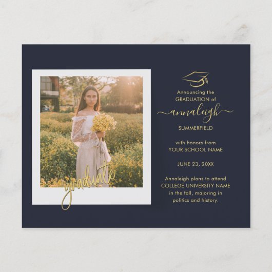 Afstuderen Foto Collage Afstudeerder Aankondiging (Achterkant)