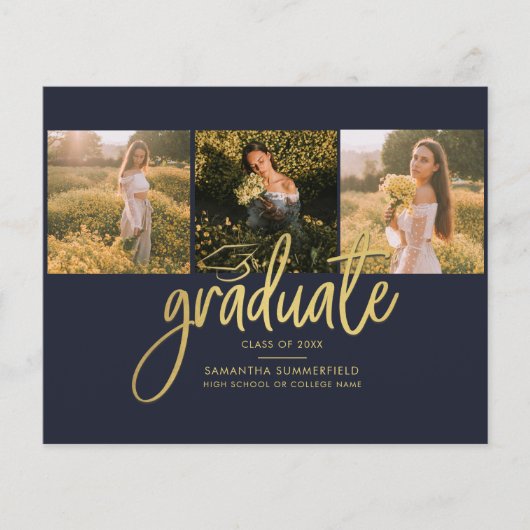 Afstuderen Foto Collage Afstudeerder Aankondiging (Voorkant)