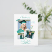 Afstuderen Foto Collage, Afstuderen kondiging Briefkaart (Staand voorkant)