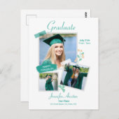 Afstuderen Foto Collage, Afstuderen kondiging Briefkaart (Voorkant / Achterkant)