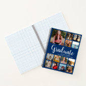 Afstuderen Foto Collage Afstuderen Navy Blue Notitieboek (Binnen)