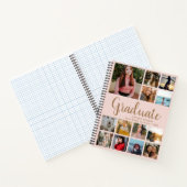 Afstuderen Foto Collage Afstuderen Roze en Gold Notitieboek (Binnen)