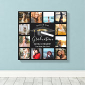 Afstuderen Foto Collage Black en Gold Afstuderen Canvas Afdruk (Insitu (Houten vloer))