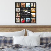 Afstuderen Foto Collage Black en Gold Afstuderen Canvas Afdruk (Insitu (Slaapkamer))