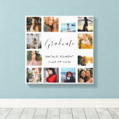 Afstuderen Foto Collage Black en White Afstuderen Canvas Afdruk (Insitu (Houten vloer))