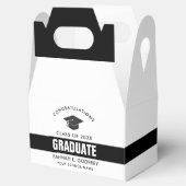 Afstuderen Foto Collage Black en White Favor Box Bedankdoosjes (Geopend)