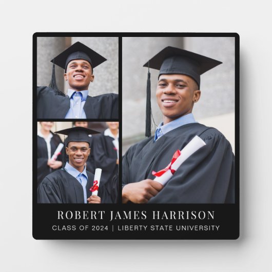 Afstuderen Foto Collage Black Fotoplaat (Voorkant)