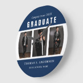 Afstuderen Foto Collage Blue en White Custom Grote Klok (Hoek)