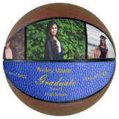 Afstuderen Foto Collage Blue Leather Basketball Basketbal (Voorkant)