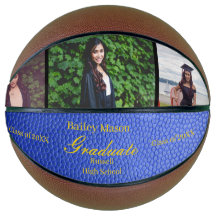 Afstuderen Foto Collage Blue Leather Basketball