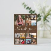 Afstuderen Foto Collage Brown Dank u Briefkaart (Staand voorkant)