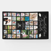 Afstuderen Foto Collage Chic Script Black Spandoek