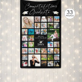 Afstuderen Foto Collage Chic Script Black Spandoek