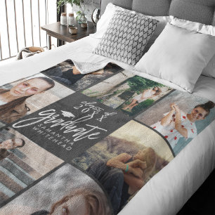 Afstuderen Foto Collage Fleece Blanket Dark Gray Deken