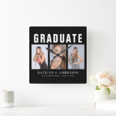 Afstuderen Foto Collage Gefeliciteerd Square Wa Vierkante Klok (Huis)