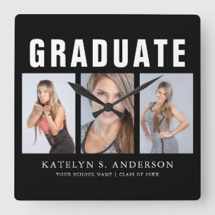 Afstuderen Foto Collage Gefeliciteerd Square Wa Vierkante Klok