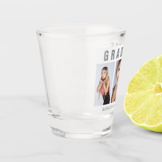 Afstuderen Foto Collage Gefeliciteerd White Shot Glas (Links)