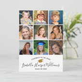 Afstuderen Foto Collage Gold Glitter Afstudeerder  Kaart (Staand voorkant)