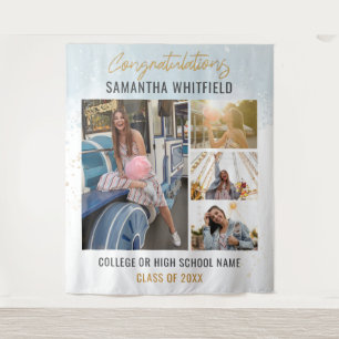 Afstuderen Foto Collage Moderne Afstuderen Backdro Wandkleed