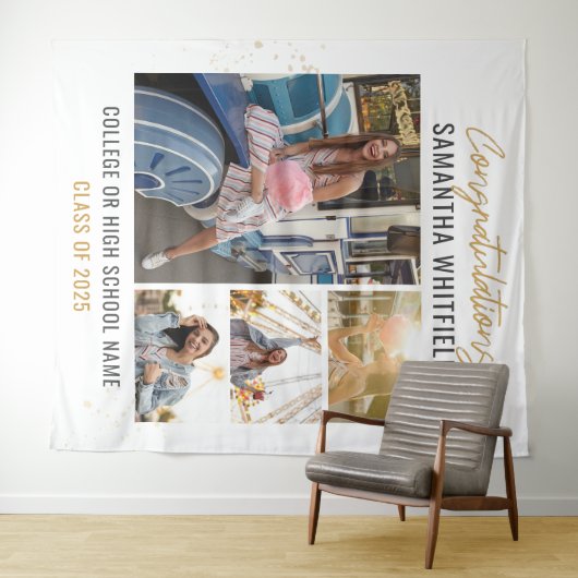 Afstuderen Foto Collage Moderne Afstuderen Backdro Wandkleed (In Situ (horizontaal))