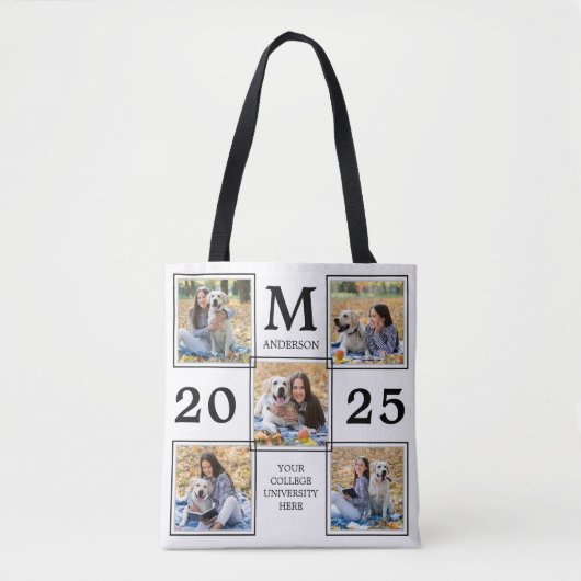 Afstuderen Foto Collage Monogram Keepomwille Tote Bag (Voorkant)