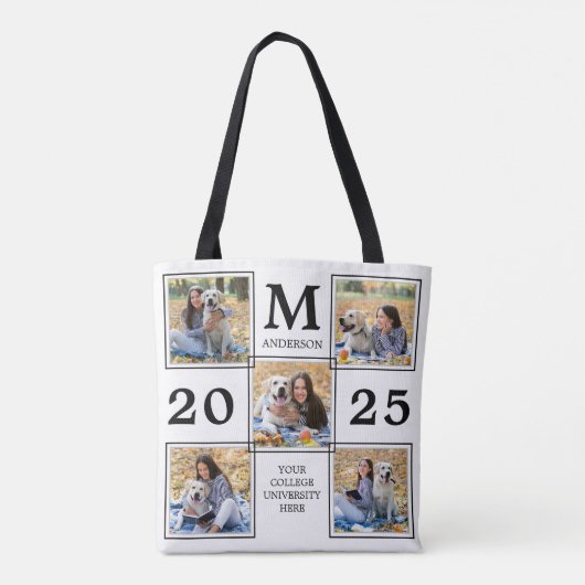 Afstuderen Foto Collage Monogram Keepomwille Tote Bag (Achterkant)