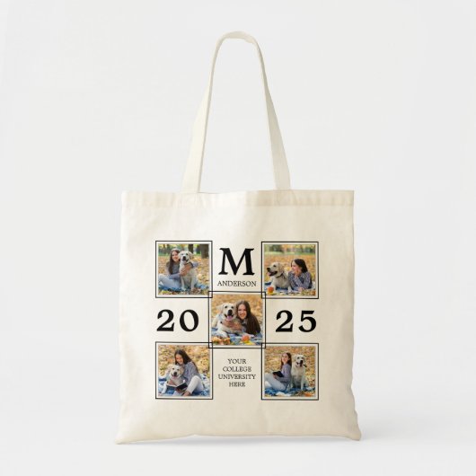 Afstuderen Foto Collage Monogram Keepomwille Tote Bag (Voorkant)