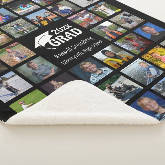 Afstuderen Foto Collage Name School Sherpa Deken (3/4)