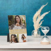 Afstuderen Foto collage op Light Gold Plaque Fotoplaat (Zijkant)