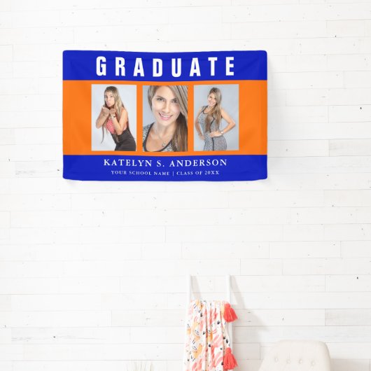 Afstuderen Foto Collage Oranje en blauw Spandoek (Insitu)